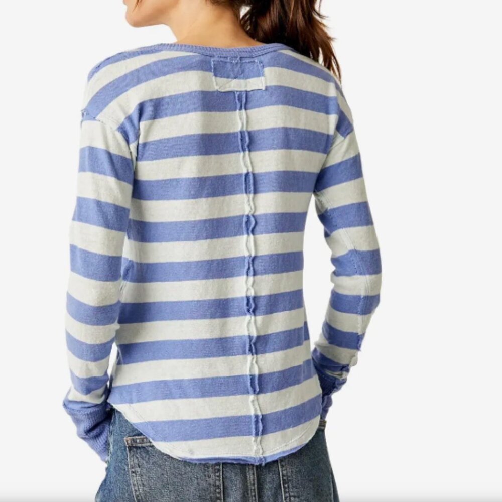 We The Free Free People Sail Away Long Sleeve Tee Shirt Size Medium NWT - Picture 3 of 4